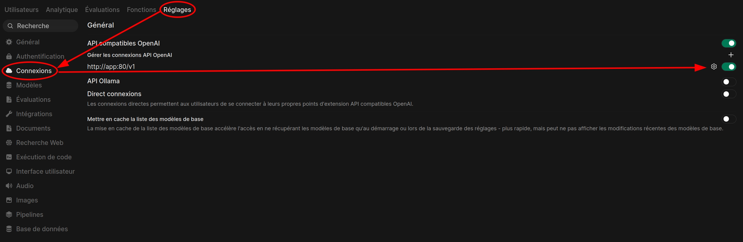 Paramètrage de OpenWebUI