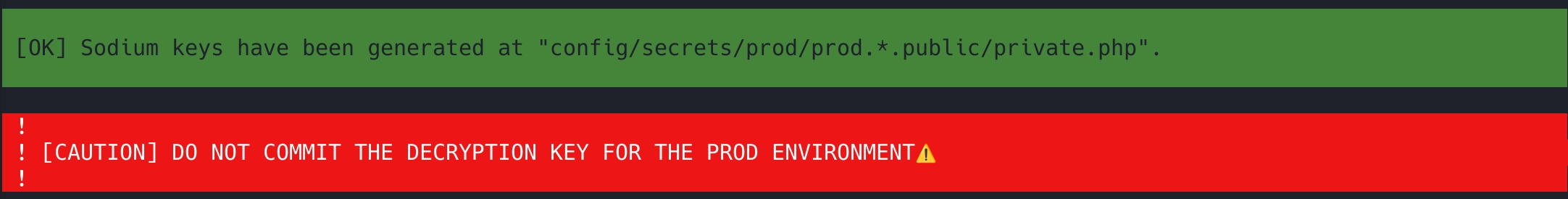 Génération des clés terminées